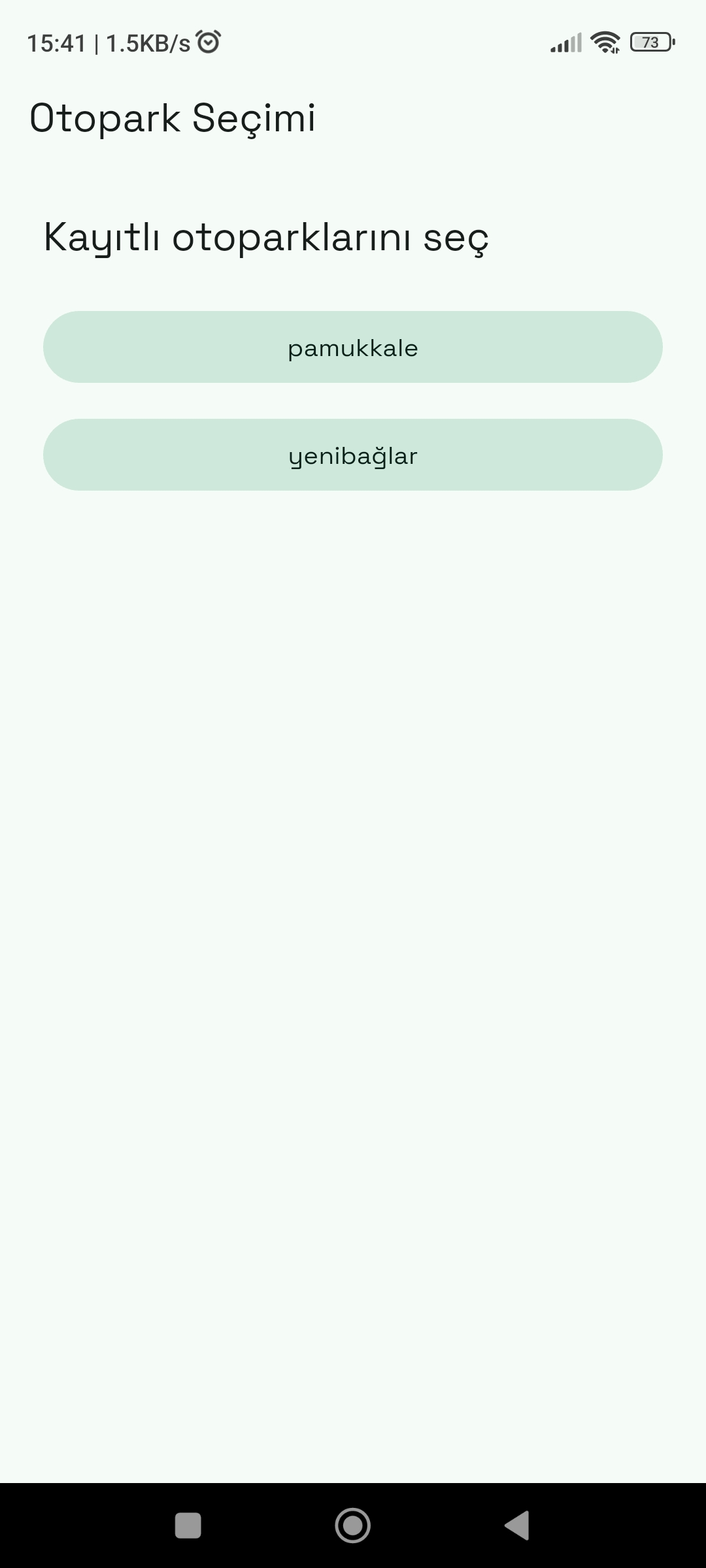 Otopark seçimi
